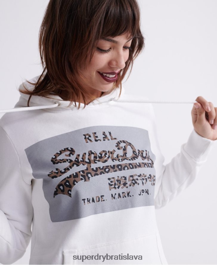 Superdry ženy Reflexná mikina s vintage logom 6B4ZTR3511 oblečenie krém