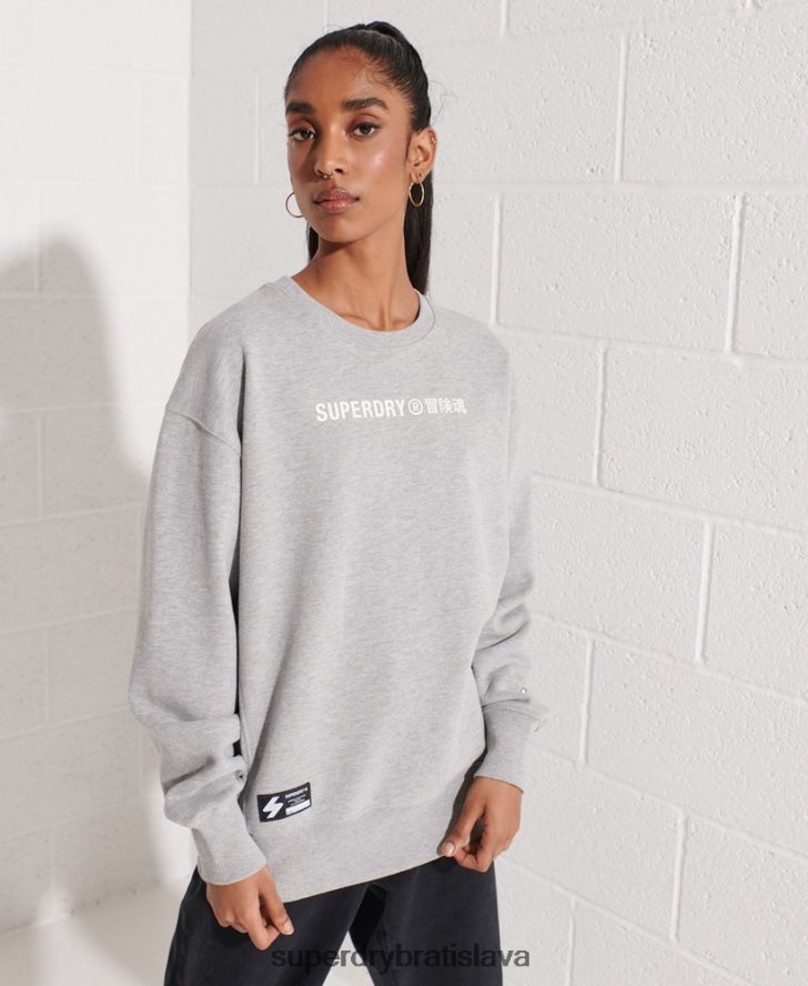 Superdry ženy Spolupracujte logo crew mikina 6B4ZTR5813 oblečenie sivá