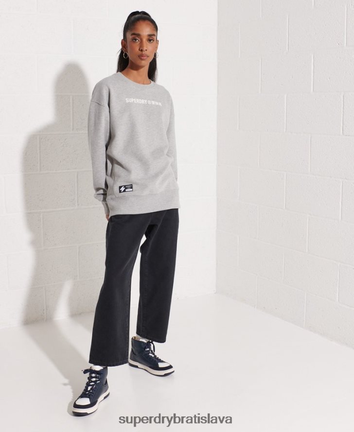Superdry ženy Spolupracujte logo crew mikina 6B4ZTR5813 oblečenie sivá