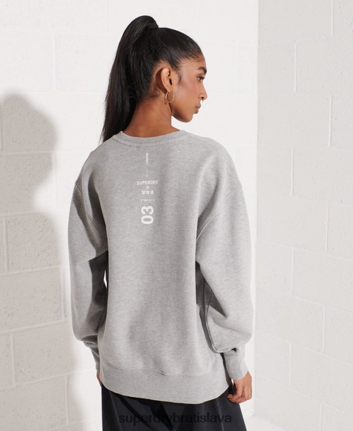 Superdry ženy Spolupracujte logo crew mikina 6B4ZTR5813 oblečenie sivá
