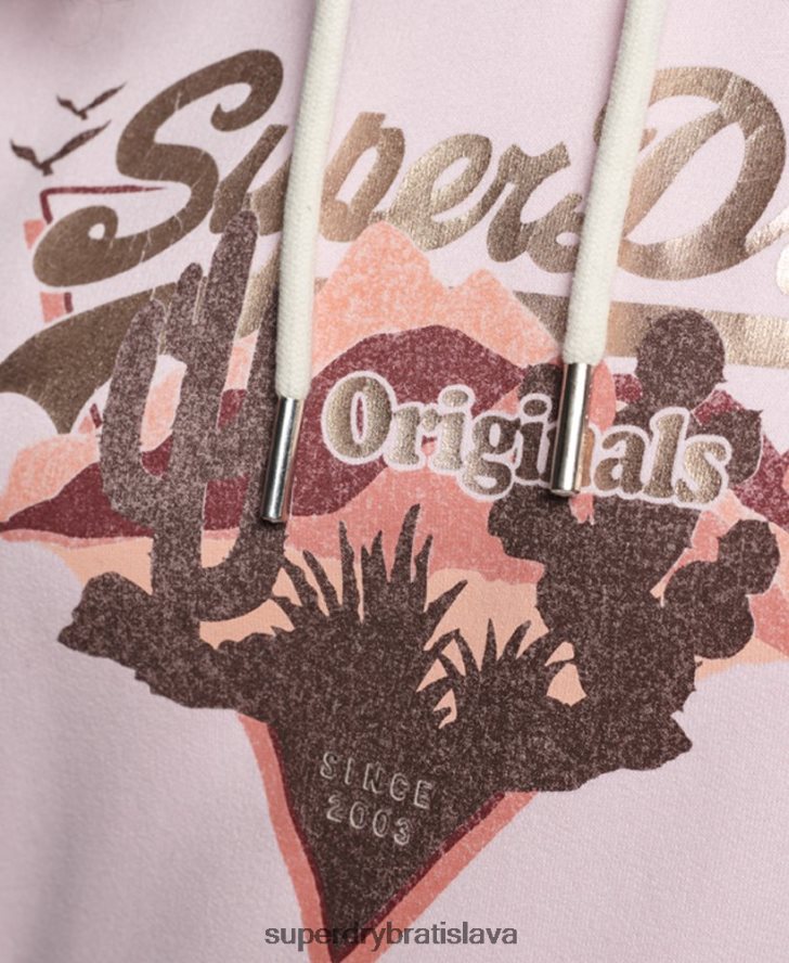 Superdry ženy Výpravná mikina s vintage logom 6B4ZTR2219 oblečenie Ružová