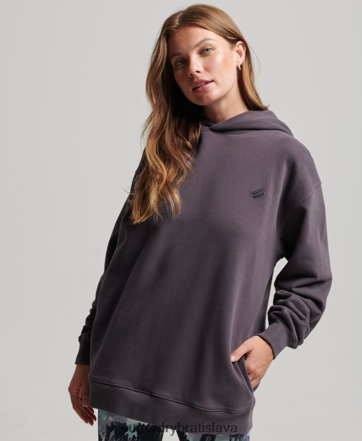 Superdry ženy Veľká mikina s kapucňou s jadrom z organickej bavlny 6B4ZTR6032 oblečenie Fialová