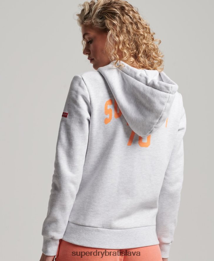 Superdry ženy Vintage atletická mikina na zips 6B4ZTR2262 oblečenie svetlo šedá
