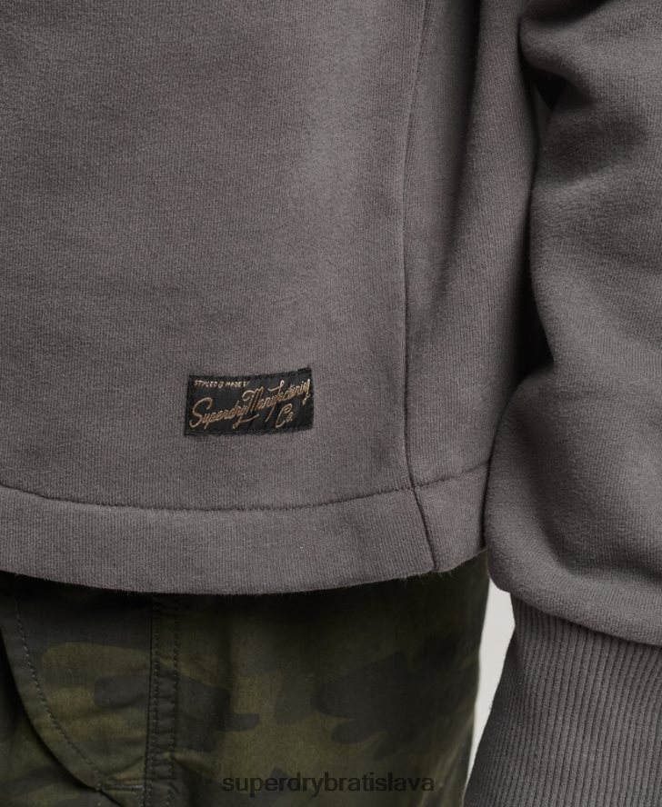 Superdry ženy Vintage box fit mikina s logom 6B4ZTR5764 oblečenie tmavošedý