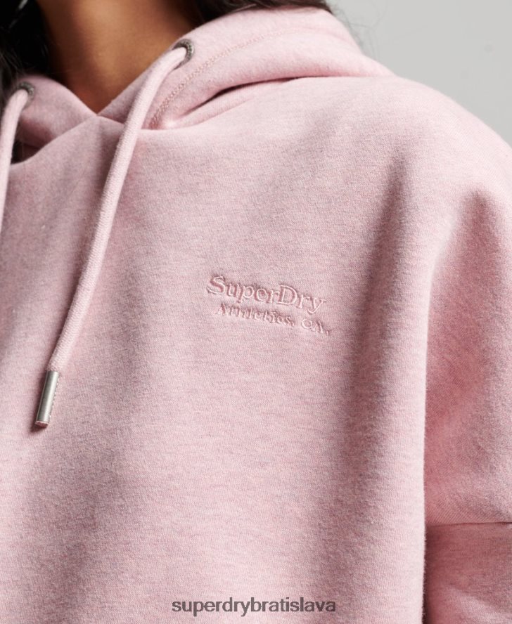 Superdry ženy Vintage logo crop mikina 6B4ZTR3430 oblečenie Ružová