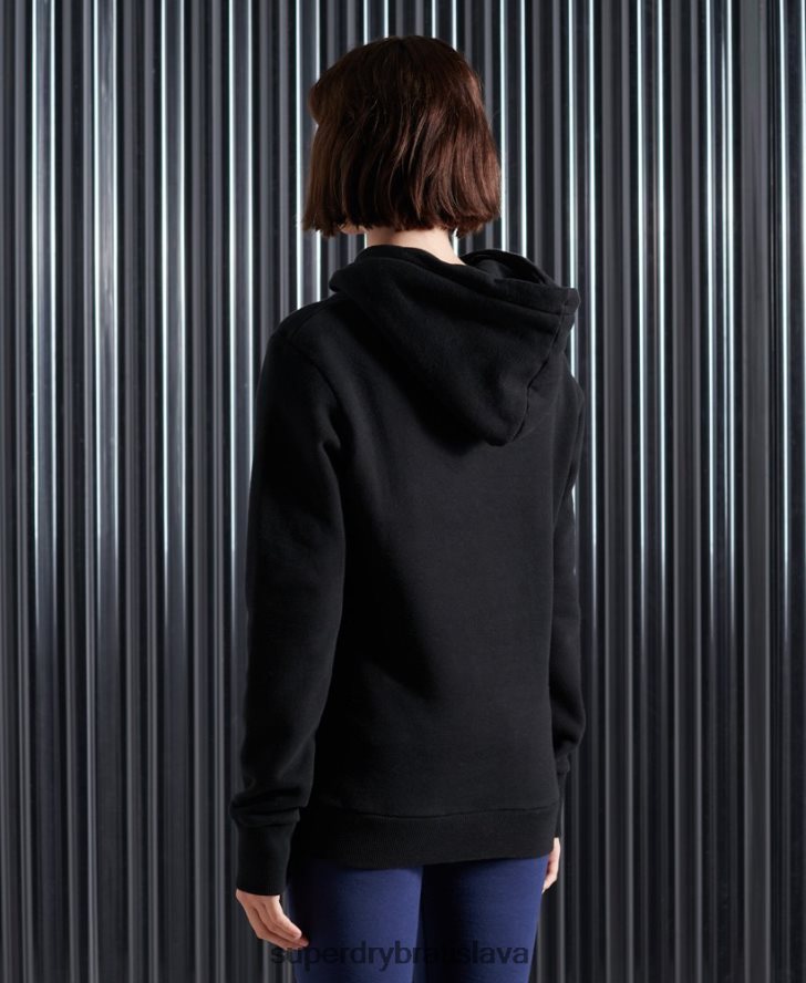 Superdry ženy Vintage logo nyc foto mikina s kapucňou 6B4ZTR3503 oblečenie čierna
