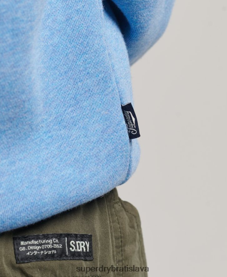 Superdry ženy Vintage logo vyšívané henley top 6B4ZTR3445 oblečenie Modrá