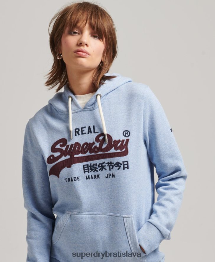 Superdry ženy Vintage mikina s logom 6B4ZTR3397 oblečenie svetlo modrá
