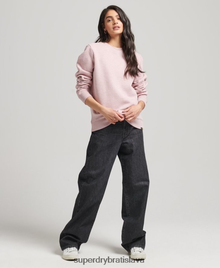 Superdry ženy Vintage mikina s logom z organickej bavlny 6B4ZTR5762 oblečenie Ružová