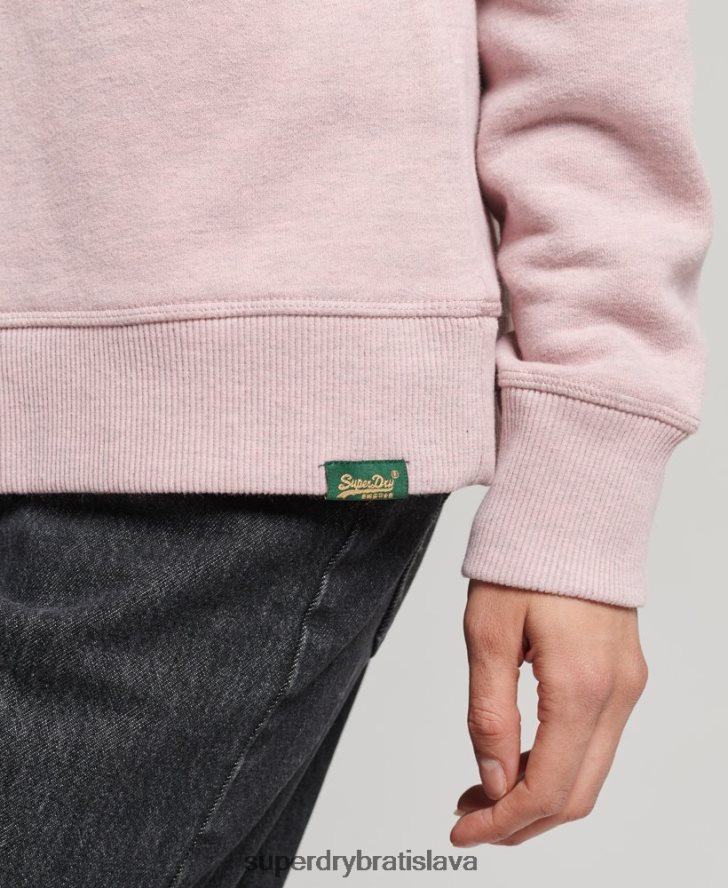 Superdry ženy Vintage mikina s logom z organickej bavlny 6B4ZTR5762 oblečenie Ružová