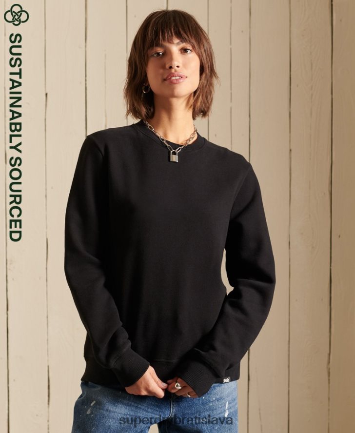 Superdry ženy Vintage mikina s logom z organickej bavlny 6B4ZTR5814 oblečenie čierna