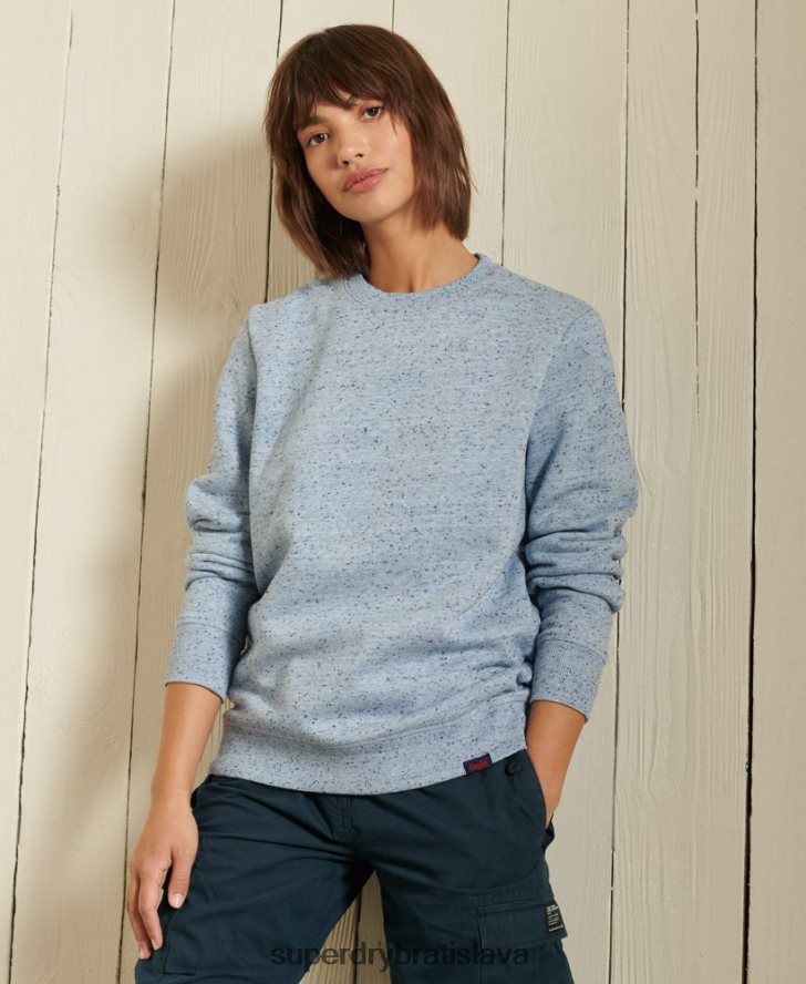 Superdry ženy Vintage mikina s logom z organickej bavlny 6B4ZTR5831 oblečenie svetlo modrá