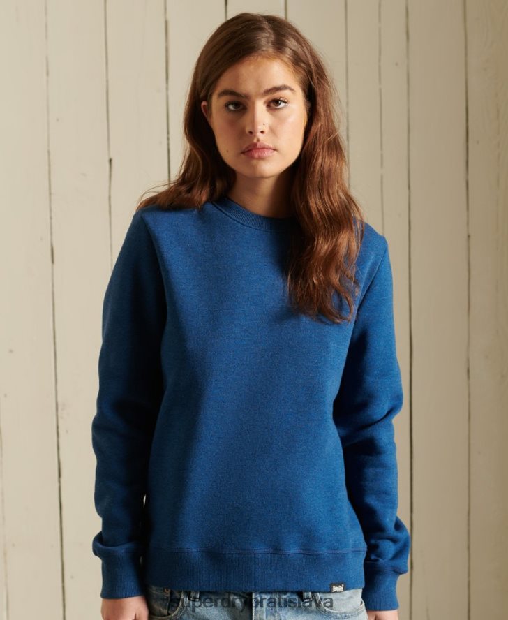Superdry ženy Vintage mikina s logom z organickej bavlny 6B4ZTR6092 oblečenie Modrá