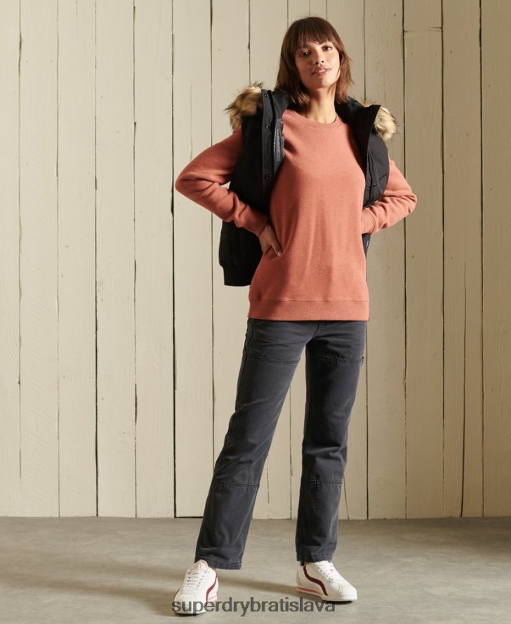Superdry ženy Vintage mikina s logom z organickej bavlny 6B4ZTR6139 oblečenie hnedá