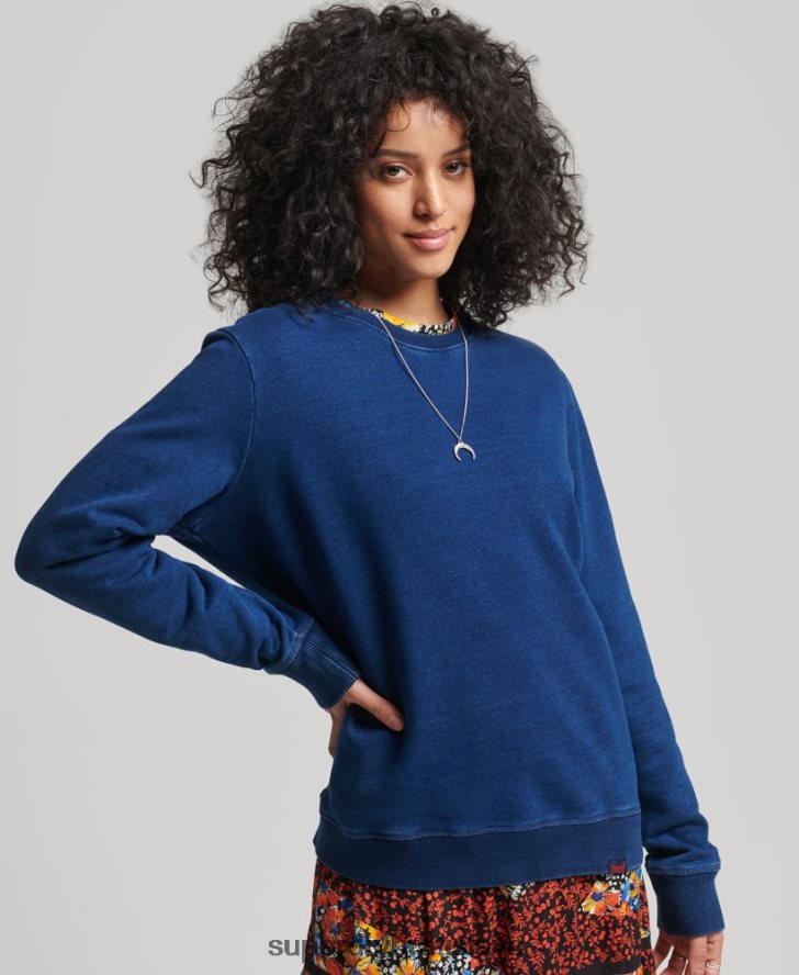 Superdry ženy Vintage mikina s logom z organickej bavlny 6B4ZTR6158 oblečenie tyrkysová