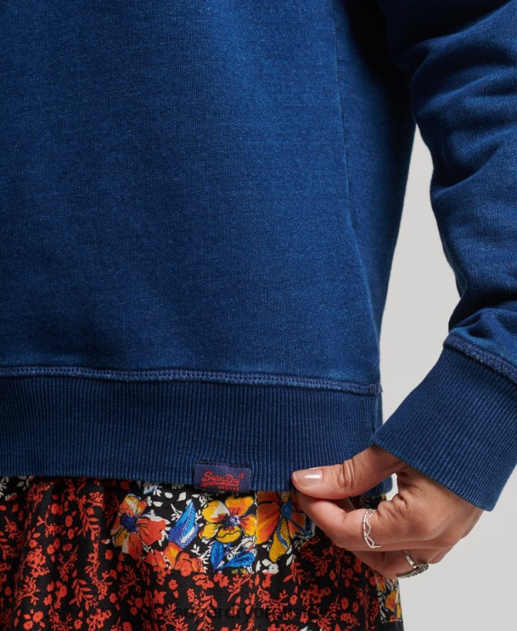 Superdry ženy Vintage mikina s logom z organickej bavlny 6B4ZTR6158 oblečenie tyrkysová