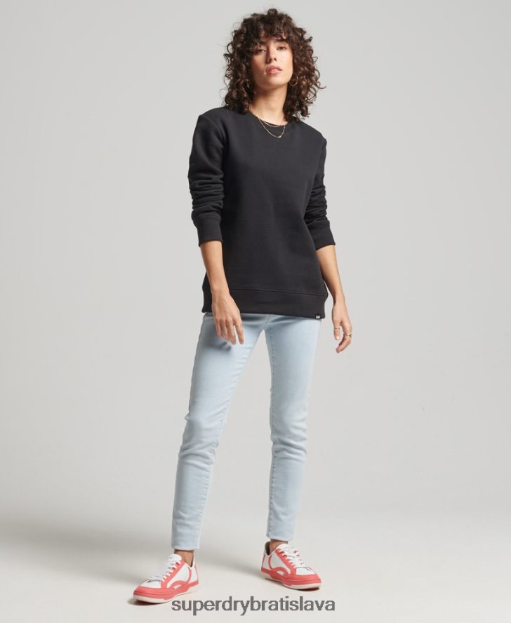 Superdry ženy Vintage mikina z organickej bavlny 6B4ZTR5981 oblečenie čierna