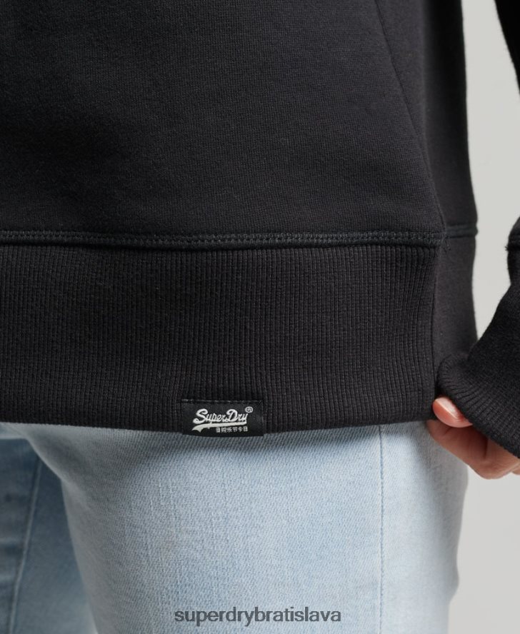 Superdry ženy Vintage mikina z organickej bavlny 6B4ZTR5981 oblečenie čierna