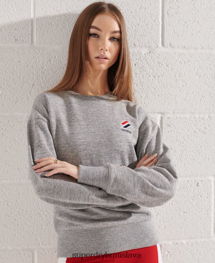 Superdry ženy Základná mikina športového štýlu 6B4ZTR5931 oblečenie svetlo šedá