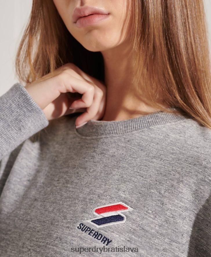 Superdry ženy Základná mikina športového štýlu 6B4ZTR5931 oblečenie svetlo šedá