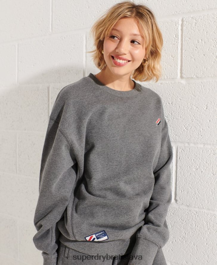 Superdry ženy Základná mikina z organickej bavlny 6B4ZTR5820 oblečenie tmavošedý