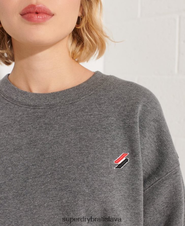 Superdry ženy Základná mikina z organickej bavlny 6B4ZTR5820 oblečenie tmavošedý