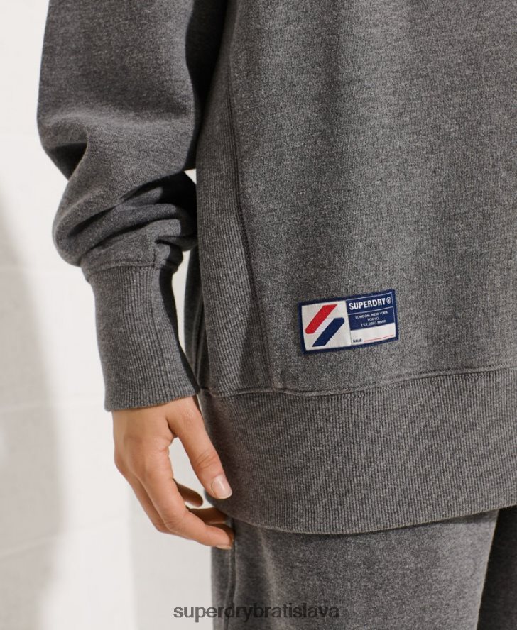 Superdry ženy Základná mikina z organickej bavlny 6B4ZTR5820 oblečenie tmavošedý