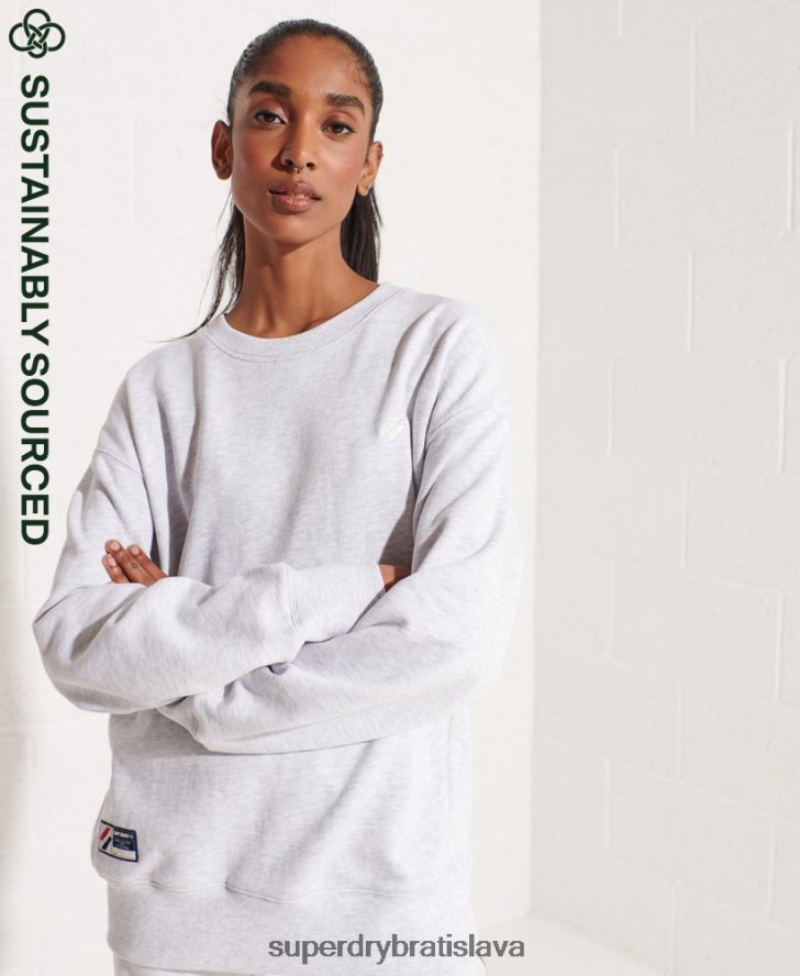 Superdry ženy Základná mikina z organickej bavlny 6B4ZTR5821 oblečenie svetlo šedá