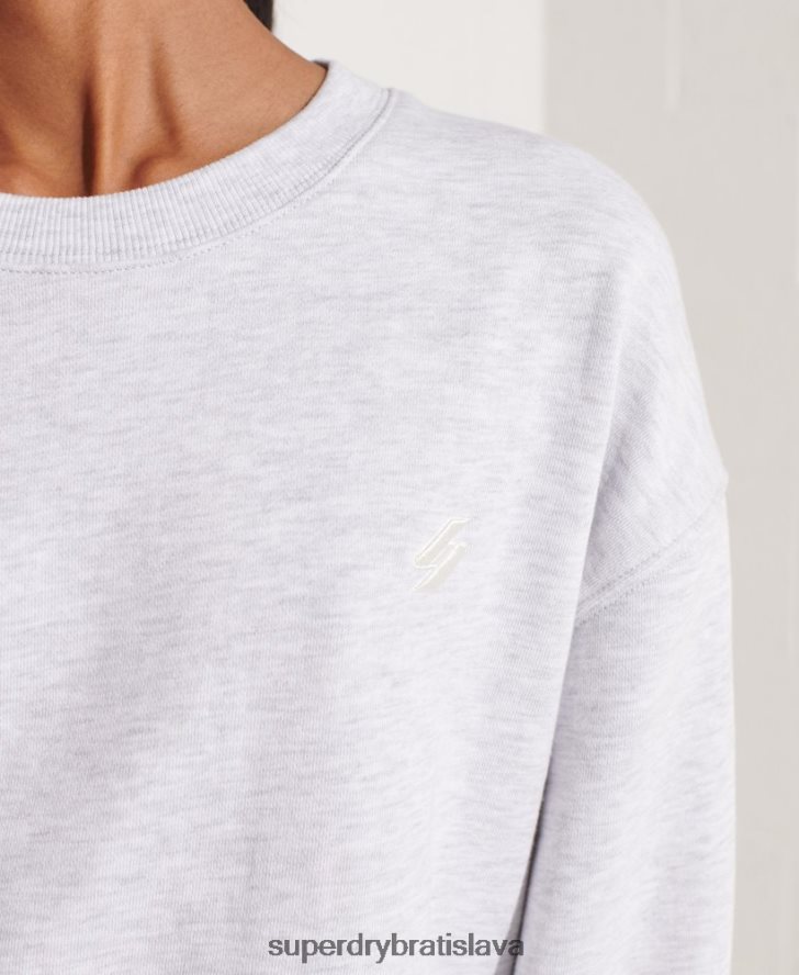 Superdry ženy Základná mikina z organickej bavlny 6B4ZTR5821 oblečenie svetlo šedá
