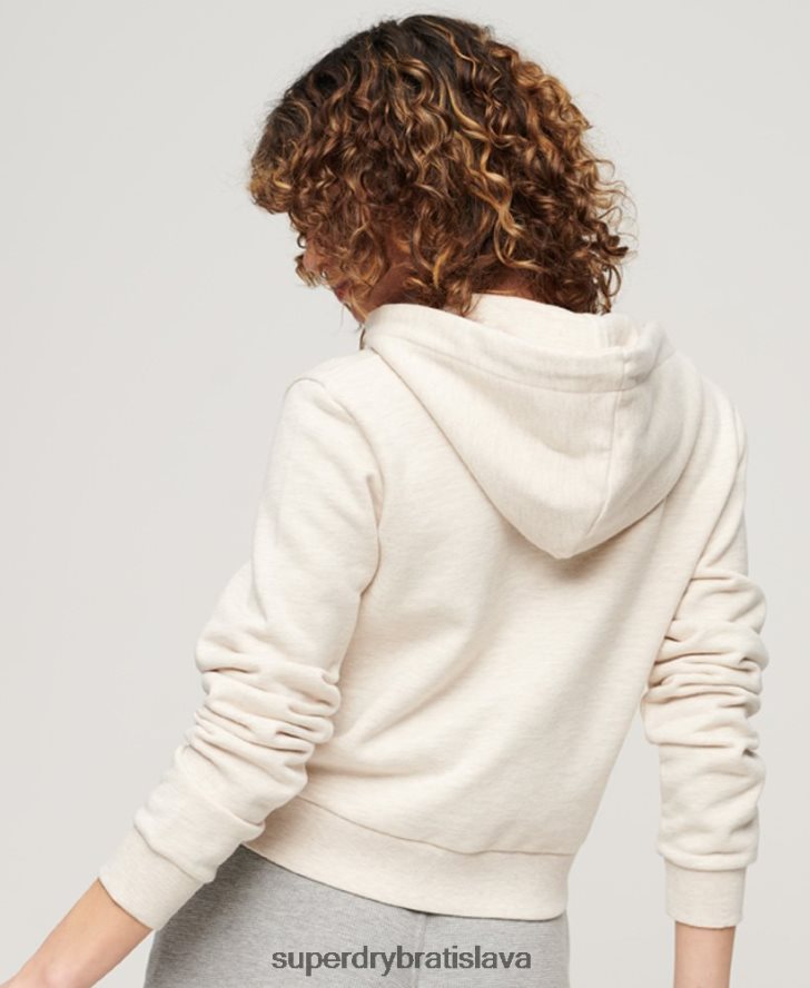 Superdry ženy atletická základná mikina na zips 6B4ZTR2027 oblečenie béžová