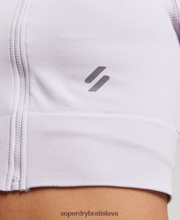 Superdry ženy bezšvový zips cez vrchnú vrstvu strednej vrstvy 6B4ZTR4170 oblečenie Fialová
