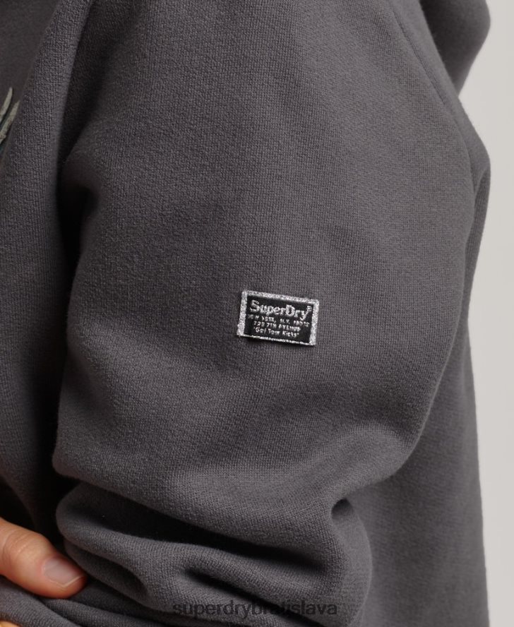 Superdry ženy boho grafická mikina s kapucňou 6B4ZTR6153 oblečenie sivá