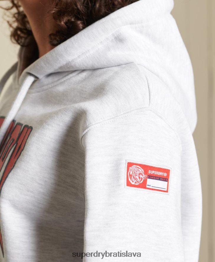 Superdry ženy boho grafika a mikina s kapucňou 6B4ZTR5956 oblečenie svetlo šedá