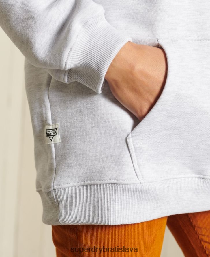 Superdry ženy boho grafika a mikina s kapucňou 6B4ZTR5956 oblečenie svetlo šedá