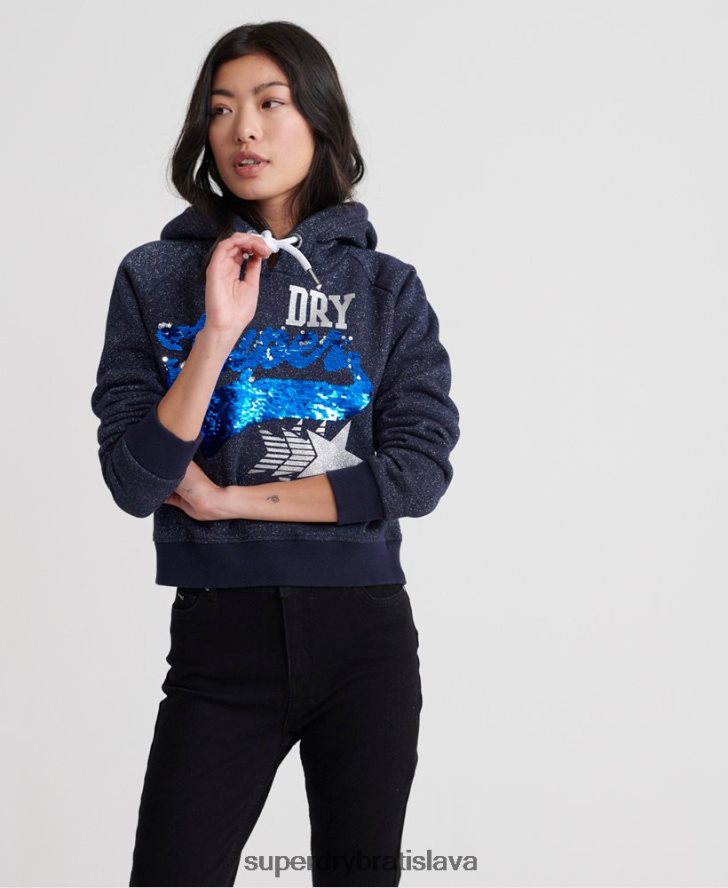Superdry ženy butiková mikina s hviezdou 6B4ZTR3509 oblečenie námorníctvo