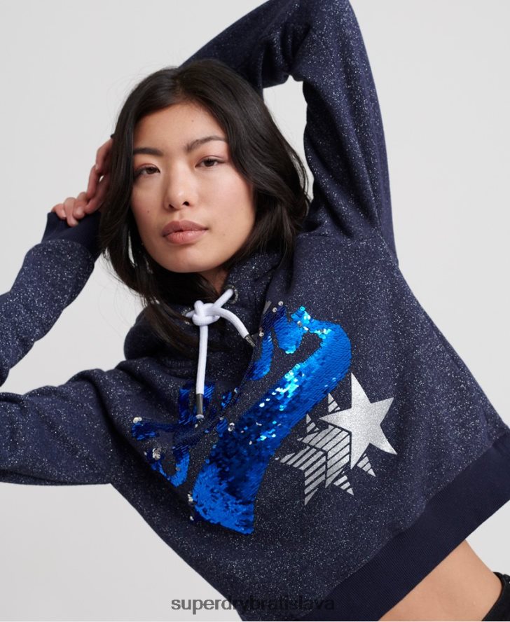 Superdry ženy butiková mikina s hviezdou 6B4ZTR3509 oblečenie námorníctvo