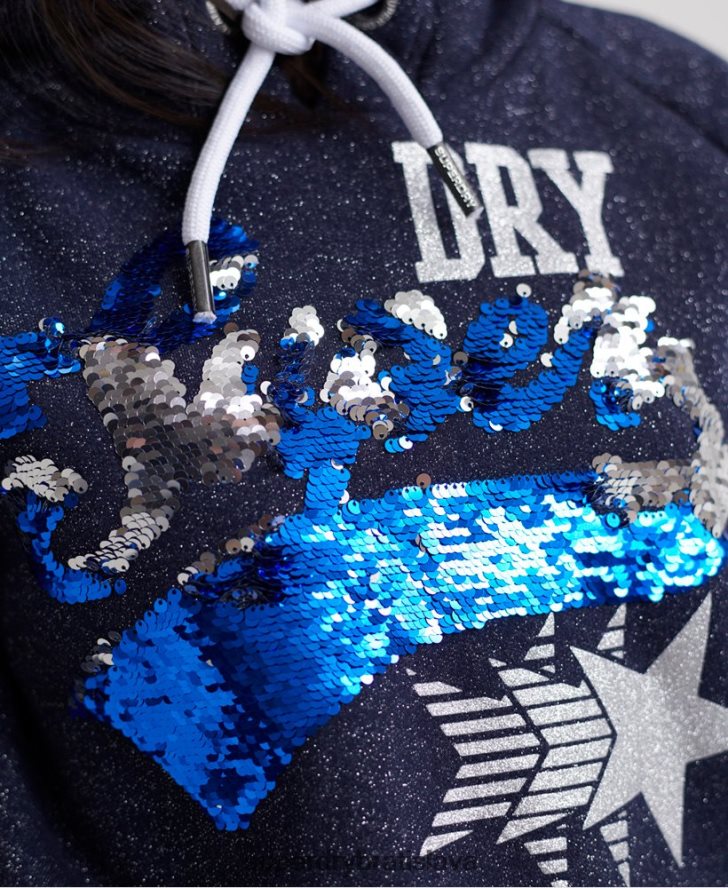 Superdry ženy butiková mikina s hviezdou 6B4ZTR3509 oblečenie námorníctvo