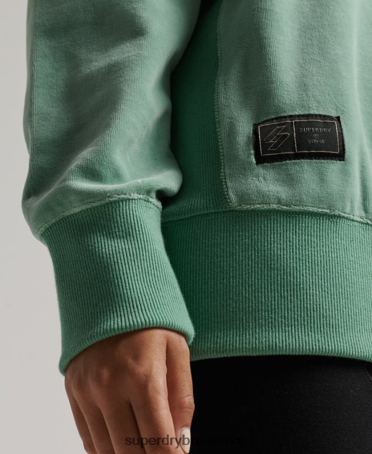 Superdry ženy code s logo velúr nadrozmerná posádka 6B4ZTR5776 oblečenie zelená