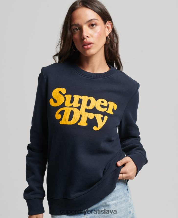 Superdry ženy cooper classic mikina s logom 70. rokov 6B4ZTR5854 oblečenie námorníctvo