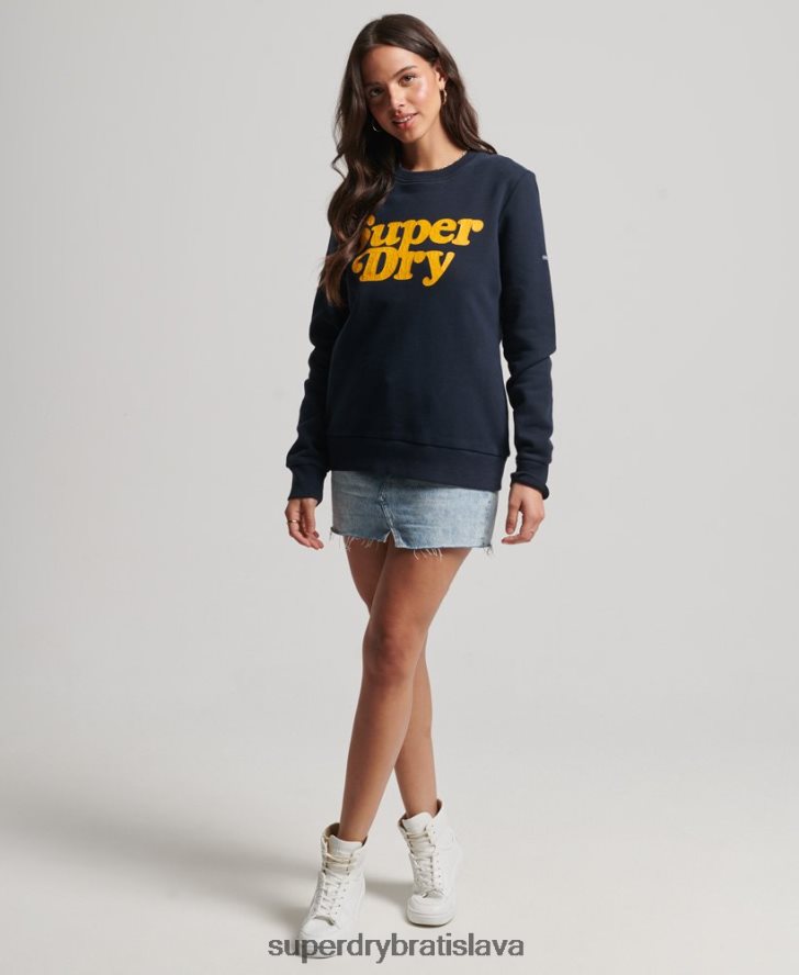 Superdry ženy cooper classic mikina s logom 70. rokov 6B4ZTR5854 oblečenie námorníctvo