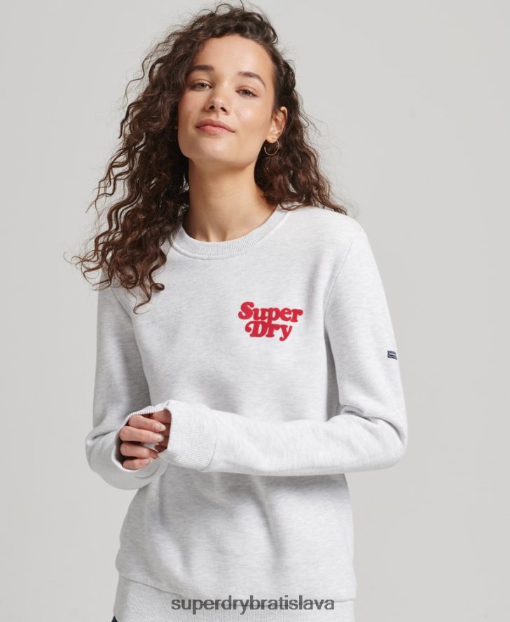 Superdry ženy cooper classic mikina s logom 70. rokov 6B4ZTR5870 oblečenie svetlo šedá