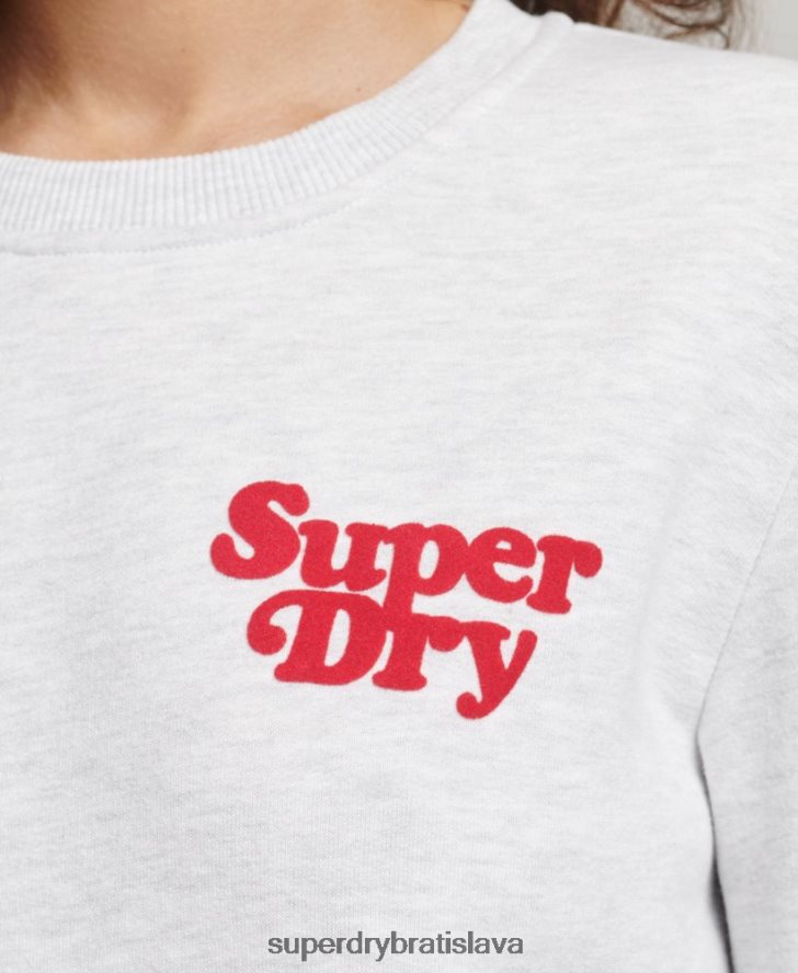 Superdry ženy cooper classic mikina s logom 70. rokov 6B4ZTR5870 oblečenie svetlo šedá