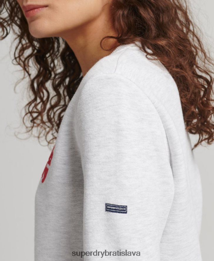 Superdry ženy cooper classic mikina s logom 70. rokov 6B4ZTR5870 oblečenie svetlo šedá