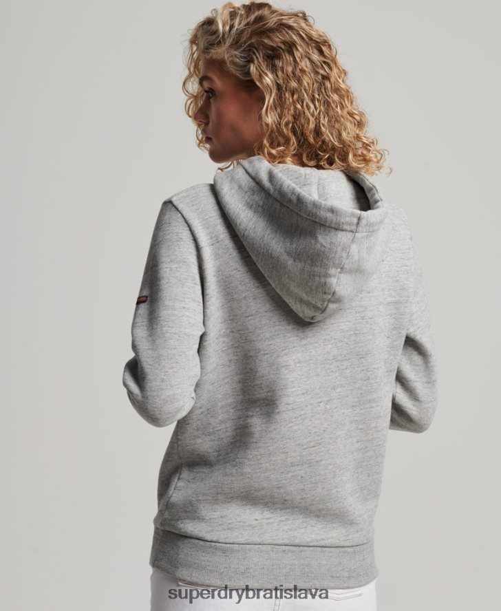 Superdry ženy cooper klasická mikina s kapucňou 6B4ZTR2224 oblečenie sivá