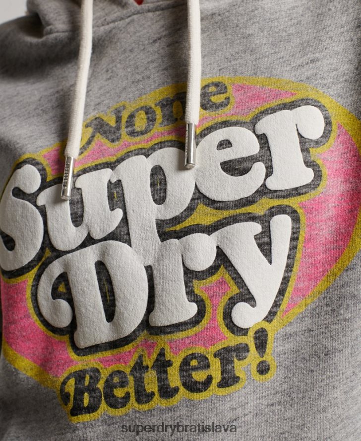 Superdry ženy cooper klasická mikina s kapucňou 6B4ZTR2224 oblečenie sivá