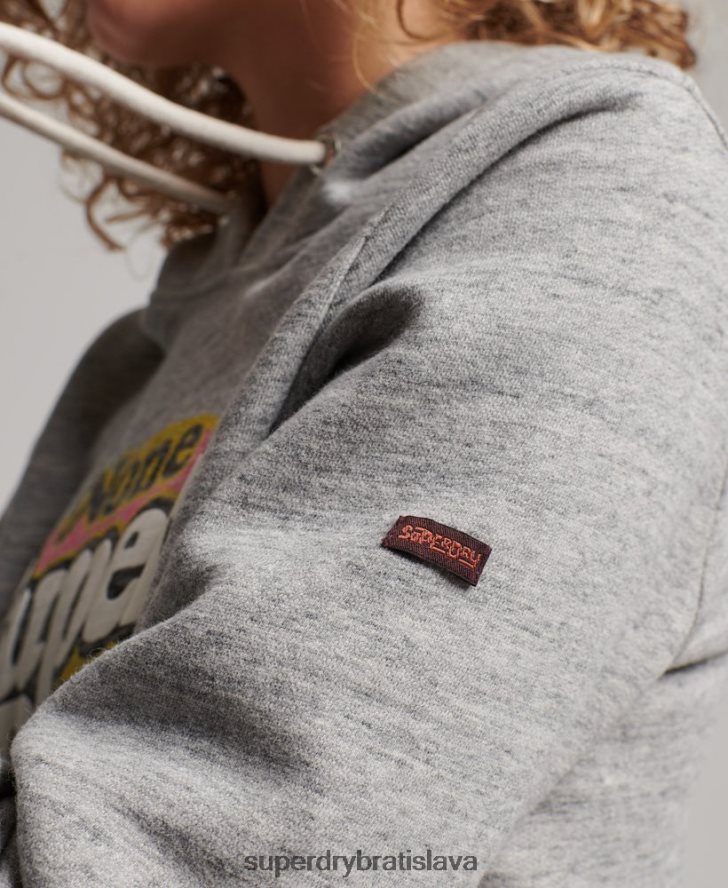 Superdry ženy cooper klasická mikina s kapucňou 6B4ZTR2224 oblečenie sivá
