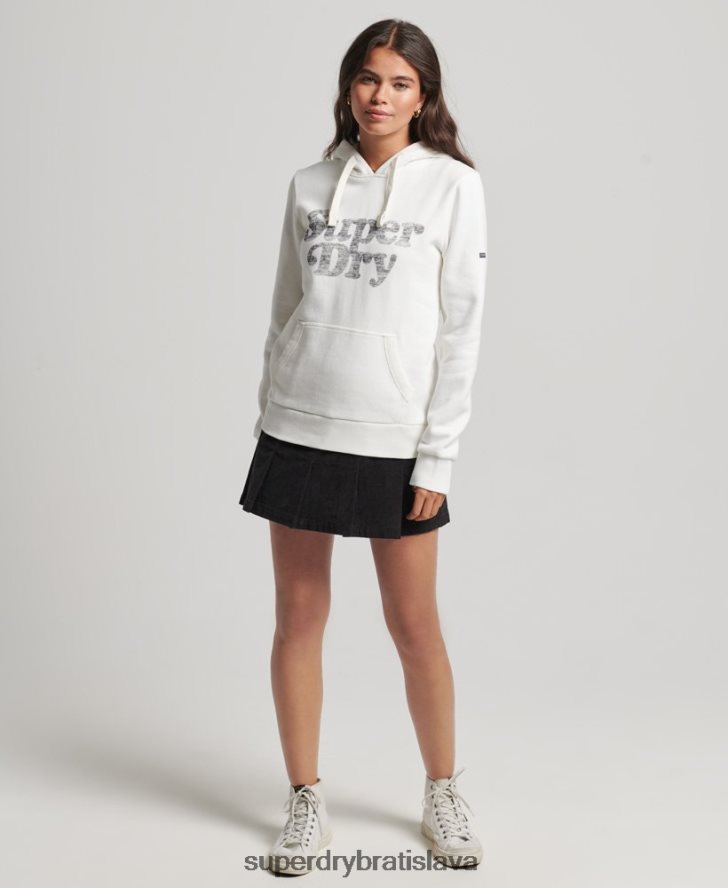 Superdry ženy cooper klasická mikina s kapucňou 6B4ZTR3414 oblečenie krém