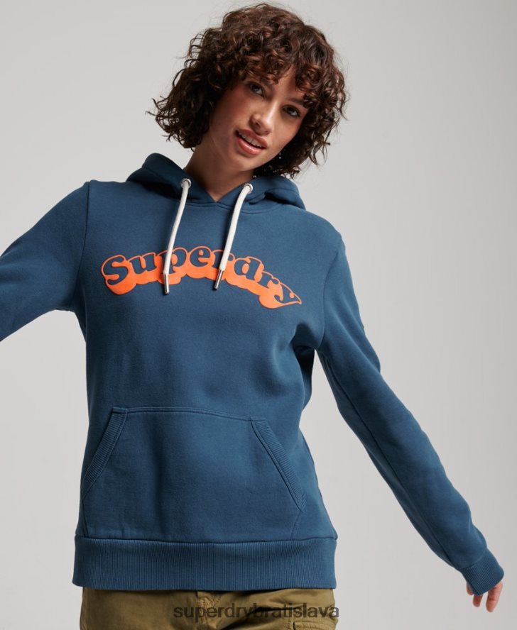 Superdry ženy cooper klasická mikina s kapucňou 6B4ZTR3462 oblečenie námorníctvo