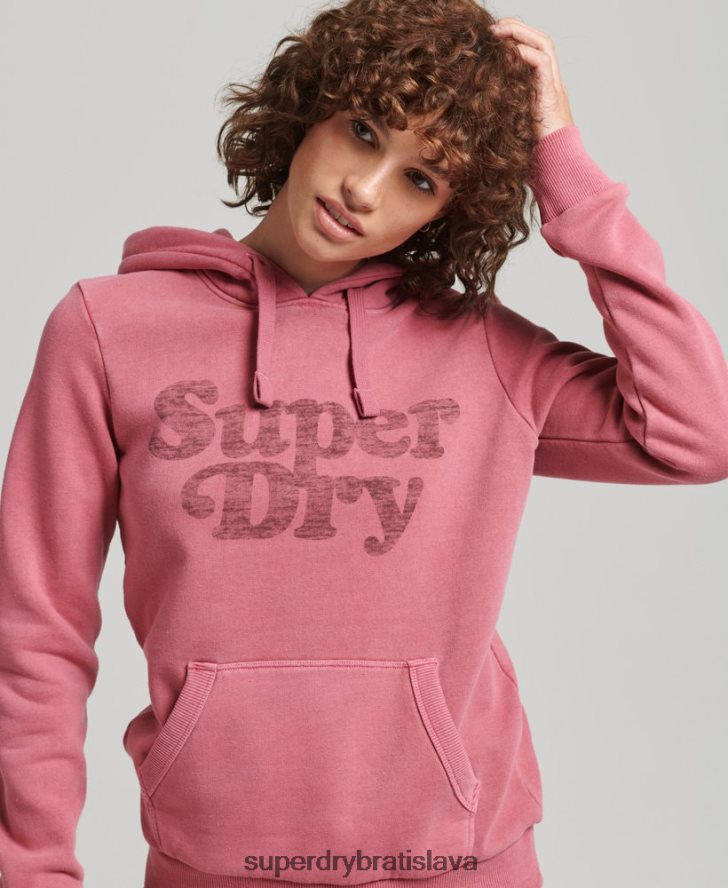 Superdry ženy cooper klasická mikina s kapucňou 6B4ZTR5759 oblečenie červená