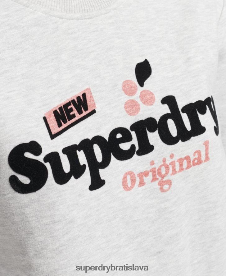 Superdry ženy cooper nostalgia crew mikina 6B4ZTR6002 oblečenie svetlo šedá